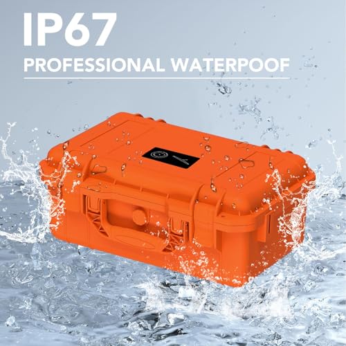 Hard Storage box for Mini and Accessories, IP67 Shockproof Travel Carrying Box with Lockable Holes and Air Valve, for Camping Hiking Off Roading