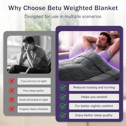 Weighted Blanket for Adults 20lbs, 48"x72", Twin Full Size Cooling Heavy Throw Blanket for 180-220lbs, Microfiber Soft Thick Big Blankets Weighted Comforter Breathable Gifts for Sleeping, Grey