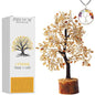 Zenfulstone Citrine Tree of Life Artificial Tree, 10-12 Inches, Wooden Base, Positive Energy, Versatile Use, Wonderful Gift - color: Citrine Golden Wire