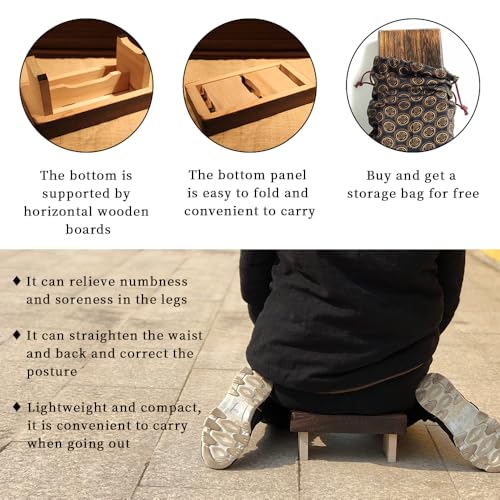 Foldable and Portable Meditation Bench - Seiza Stool, Suitable for Mindfulness Practice, Prayer, Yoga and Travel. Multiple uses: Step Stool, Decorative Shelf, Lightweight, eco-Friendly