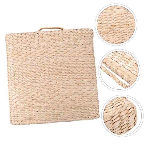 PRETYZOOM Handmade Straw Seat Mat Yoga Meditation Pad Decorative Floor Pillow Indoor Welcome Mat