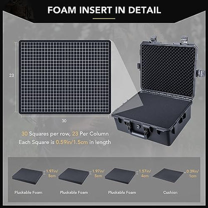Lykus HC-5020 Large Waterproof Hard Case with Foam, Interior Size 19.7x15.7x8.3 inch, Suitable for electronic equipment and more