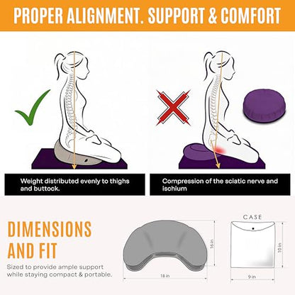 Air Meditator Inflatable Meditation Cushion and Travel Pillow – Meditate on Air in Total Comfort with Adjustable Three-Chamber Design for Enhanced Posture and Portability