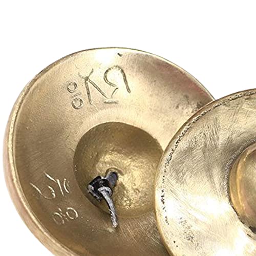Amagogo Meditation Bell Tibetan Buddhist Hand Bells Tingsha Cymbal Singing Bowls Metal Instrument Compact Design Leather Strap Suitable for Mindfulness Yo, B - color: B