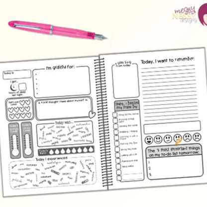 Mental Health Mood Journal – Your Daily Self-Care Companion, Guided Mental Health Journal, 90 Day Mood & Anxiety Tracker with Prompts for Gratitude, Self Care, Sleep & Stress Management (#b) - color: #b