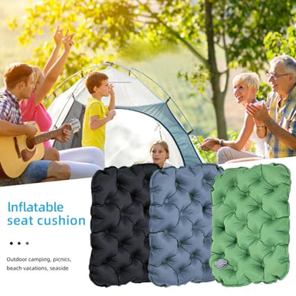 Inflatable Seat Cushion, Lightweight Camping Air Sitting Pad, Waterproof Portable Air Cushion for Climbing Hiking Office Airplane Car Stadium Seat (Grey) - color: Grey
