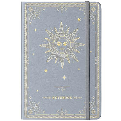Artfan Ruled Notebook/Journal – Premium Thick Paper Classic Writing Notebook with Pocket + Page Dividers Gifts, Banded, Large, 128 Pages, Hard Cover, Lined (5.3" x 8.26") - Silver Grey - color: Silver Grey