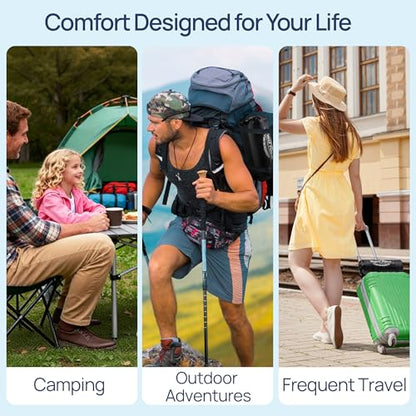 Small Cooling Memory Foam Travel Pillows for Airplanes Sleeping, Compressible Camping Pillow, Mini Adjustable Shredded Foam Bed Pillow for Medium Firm Neck Knee Lumbar Support, Ideal Car, Backpacking - size: S - 16 x 12 Inch