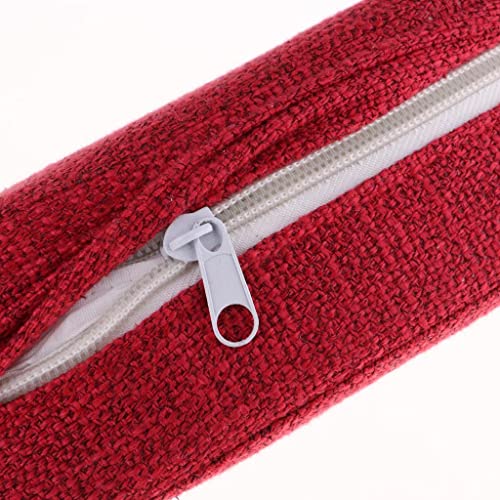 6cm Portable Round Yoga Meditation Cushion - Weight Breathable Linen, Perfect for Home and Outdoor Exercise - Red