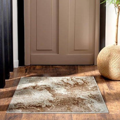 LUXE WEAVERS Marble Swirl Abstract Area Rug, Beige 2x3 - color: Beige, size: 2' x 3' (Rectangular)