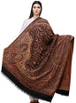 Exotic India Reversible Jamawar Shawl with Woven Paisleys - Wool - color: Caviar Black