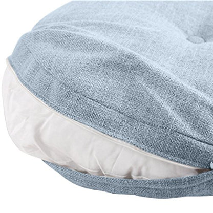 Solid Color Circular Yoga Bolster Zafu Meditation Tatami Cushion (Sky Blue, 17.7")