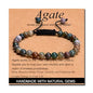 MASSIVE BEADS Handmade Yoga Natural Stone Crystal Healing Power Energy Gifts for Unisex Adult Bracelet Macrame Adjustable - color: Indian Agate(Peaceful), size: 6mm