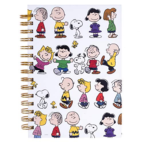 Graphique Peanuts Gang Hard Cover Journal w/Charles Shultz's Beloved Peanuts Characters, Fun, Durable Notebook for Notes, Lists, Recipes, and More, 160 Ruled Pages, 6.25" x 8.25" x 1" - color: Peanuts Gang Spiral Journal