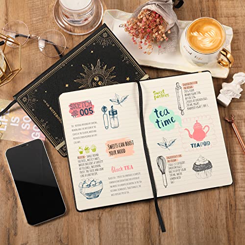 Artfan Ruled Notebook/Journal – Premium Thick Paper Classic Writing Notebook with Pocket + Page Dividers Gifts, Banded, Large, 128 Pages, Hard Cover, Lined (5.3" x 8.26") - Black - color: BLACK1