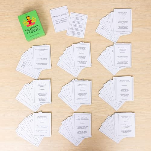 100 Mindful Coping Activity Cards – Self-Care & Stress Management Prompts for All Ages | Portable Travel Deck for Mental Wellness, Focus & Stress Relief - style: Coping Activity Cards
