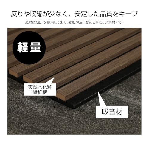 Fuji Boeki 40967 Wooden Sound Absorbing Wall Panel, Soundproofing, Width 15.9 x Depth 0.7 x Height 31.5 inches (40.5 x 1.8 x 80 cm), Dark Brown - color: Dark Brown