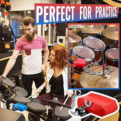 Boao 6 Pieces Drum Jam Block Musical Percussion Block with Maple Sticks 5a Adjustable Mount Bracket Plastic Percussion Instruments for Latin Drum