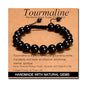 MASSIVE BEADS Handmade Yoga Natural Stone Crystal Healing Power Energy Gifts for Unisex Adult Bracelet Macrame Adjustable - color: Black Tourmaline(Super Protection), size: 10mm