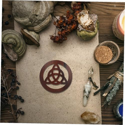 Altar Tile Pentacle Decor for Spiritual Ceremonies and Home Decoration Wood Ritual Object for Altar Supply and Religious Use