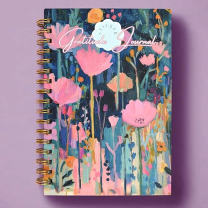 One Minute Gratitude Journal - One Line a Day - Daily Gratitude Sticker Journal for Happiness, Mindfulness, Positivity and Reflection - Hardcover Spiral Bound Yearly Diary for Personal Growth