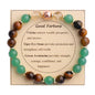 KSQS Healing Stone Bead Bracelet for Women, Natural Gemstones Balance Protection Bracelet, Spiritual Crystal Beads Bracelet Anxiety Relief with Meaning Card - style: Good Fortune
