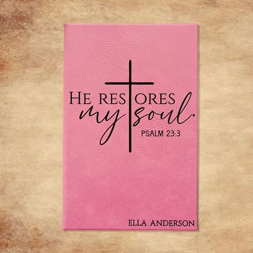 Personalized Christian Prayer Journal for Men & Women, Custom Engraved Name, Daily Devotional, Scripture Writing, Gratitude and Faith Gift