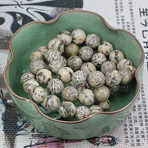Keleny Natural Gem Semi Precious Gemstones 14mm Round Beads Crystal Stretch Bracelets 7 Inch Unisex - color: 14mm Beige Feldspar