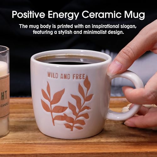 Meditation Set Discover the Power Within Kit Include Ceramic Mug Cup Sandalwood Bracelet & Eco-friendly Glass Candle Self Care Gifts for Women