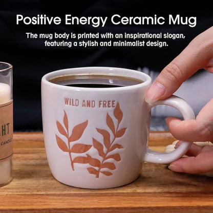 Meditation Set Discover the Power Within Kit Include Ceramic Mug Cup Sandalwood Bracelet & Eco-friendly Glass Candle Self Care Gifts for Women