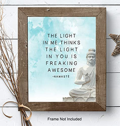 Zen Decor - Buddha Wall Art for Spa or Yoga Studio - Spiritual Meditation Gift for New Age Buddhist, Buddhism Fan - Wall Decoration for Living Room, Bathroom, Bedroom - 8x10 UNFRAMED Poster Print