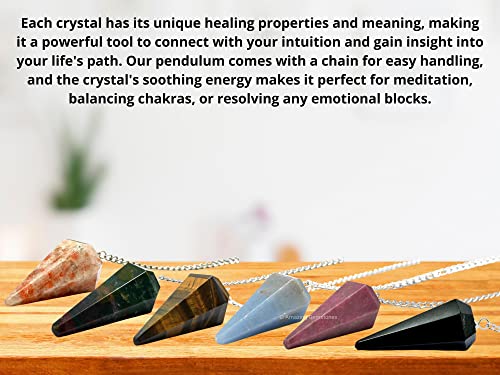 Amazing Gemstone Pack of 11 Crystal Pendulums Bulk Set with Pendulum Board - Wholesale Bulk Crystals - color: 11 Pendulums + Board
