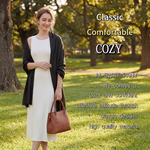 Pashmina shawls and wraps for Evening Dresses Scarf for Women Winter Shawl Wraps for Women Weedings - color: Black