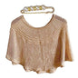Knitted Sun-Proof Ice Silk Shawl, Summer Knitted Hollow-Out Poncho Cape Shawl, Knit Shawl Wrap for Women - color: Beige