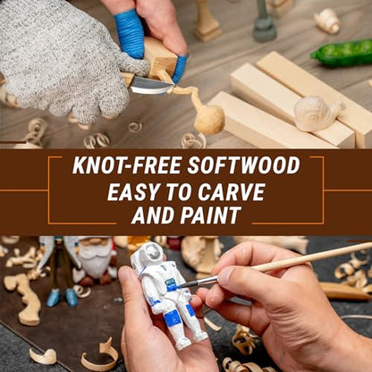 BeaverCraft Basswood Carving Blocks BW16 pcs - Soft Whittling Wood Carving Kit for Beginners - Unfinished Wooden Block Set - Basswood for Crafts