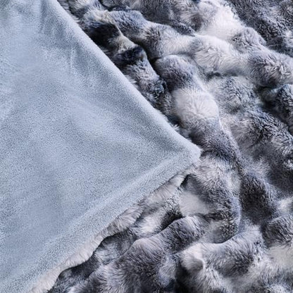 Soft Faux Fur Throw Blanket 50''x60'' Dark Grey Reversible Shaggy Blanket Plush Thick Fluffy Blankets Throws for Bed, Couch, Sofa, Office, Camping - color: E-dark Grey, size: 50''x60''