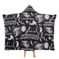 Skull Moon Sun Gothic Witch Board Seamless Black Large Size Comfortable Hooded Blanket, Warm Blanket 40"x50" - color: Skull Moon Sun Gothic Witch Board Seamless Bl, size: 40"x50"