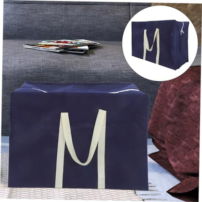Large Capacity Storage Bag for Moving and Travel Durable Non Woven Space Saving for Blankets and Clothes Convenient Zippered Design for Camping and Closet Organization Navy Blue