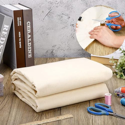 AK TRADING CO. Muslin Fabric/Textile Unbleached - Draping Fabric - Natural 2 Yards Medium Weight - 100% Cotton (63in. Wide) - color: Natural Unbleached, size: 2 Yards