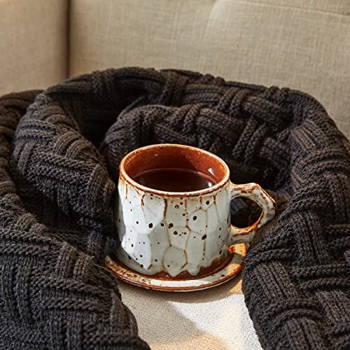Aormenzy Soft Cozy Acrylic Throw Blanket, Cable Knit for Couch, Sofa, Bed - Black (1.7lb) - color: Black
