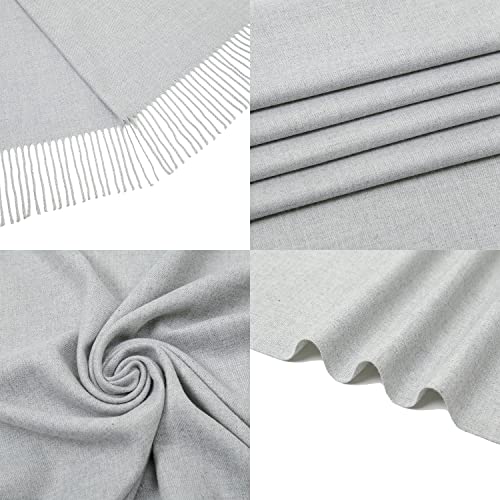 RIIQIICHY Women's Scarf Pashmina Shawls and Wraps for Evening Dress Bridesmaid Wedding Bridal Winter Warm Long Large Scarves - color: Light Grey