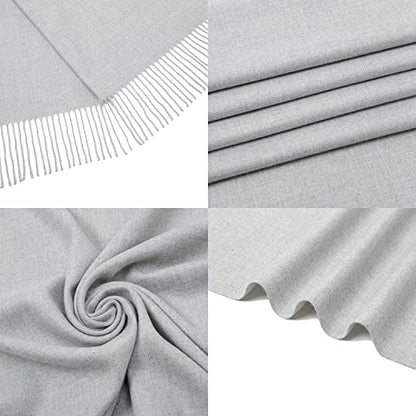 RIIQIICHY Women's Scarf Pashmina Shawls and Wraps for Evening Dress Bridesmaid Wedding Bridal Winter Warm Long Large Scarves - color: Light Grey