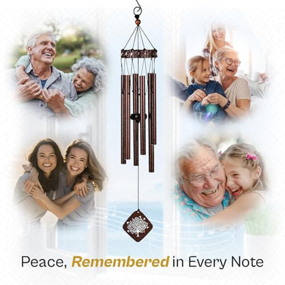 Memorial Wind Chimes I Tree of Life Wind Chime I Windchimes in Memory of a Loved One I Bereavement Gift for Loss of Father, Mother, Wife, Husband I Condolence Remembrance Gift I 29" Bronze - size: A-Bronze Tree of life