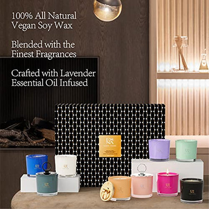 Luxury Aromatherapy Scented Candle Gift Set 9 Votive Candle Archive Set Packed to Perfection in Premium Magnetic Gift Box All Natural Essential Oil 140 hrs Clean Burn Holiday Candle Christmas