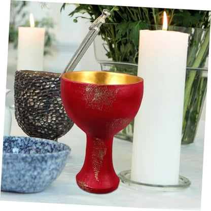 Ciieeo Holy Cup Resin Decorative Goblet for Worship Sacrifice Cup for Home Altar Ceremonies Elegant Tabletop Prop for Religious Rituals