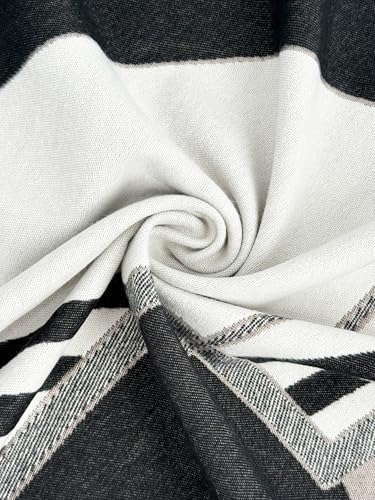 Women's Reversible Pashmina Shawl Wrap for Women Big Scarf Holiday Gifts - color: Black-grey-white