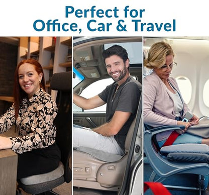 ComfiLife Premium Comfort Seat Cushion - Non-Slip Orthopedic 100% Memory Foam Coccyx Cushion for Tailbone Pain - Cushion for Office Chair Car Seat - Back Pain & Sciatica Relief (Gray)