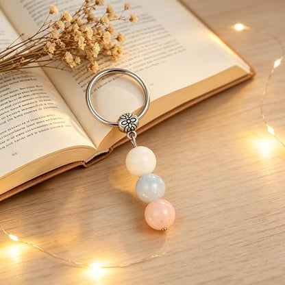 Healing Crystal Keychain Gift for New Beginnings Calming Anxiety Luck Protection Natural Gemstone Keychain for Women - color: Healthy Pregnancy