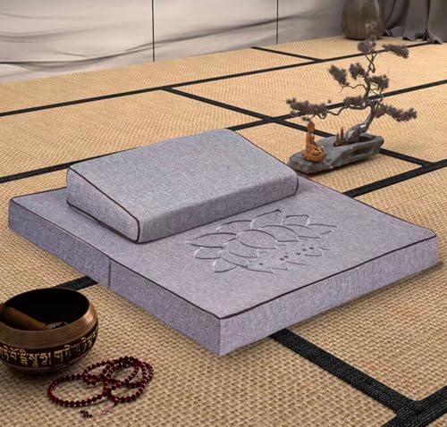 Meditation Mats,Futons, Household Folding, Thickened Fabrics, Coconut Palm, Kneeling Mats(Size:31x31inch,Color:Gray) - color: Gray, size: 31x31inch