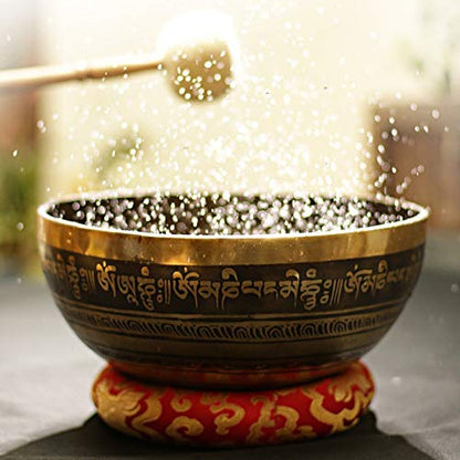 Nepal Tibetan Sing Bowl Himalayan Buddhist Yoga Singing Bowl Fengshui Large size Handmade Home decor tibetan(22CM) - size: 22CM